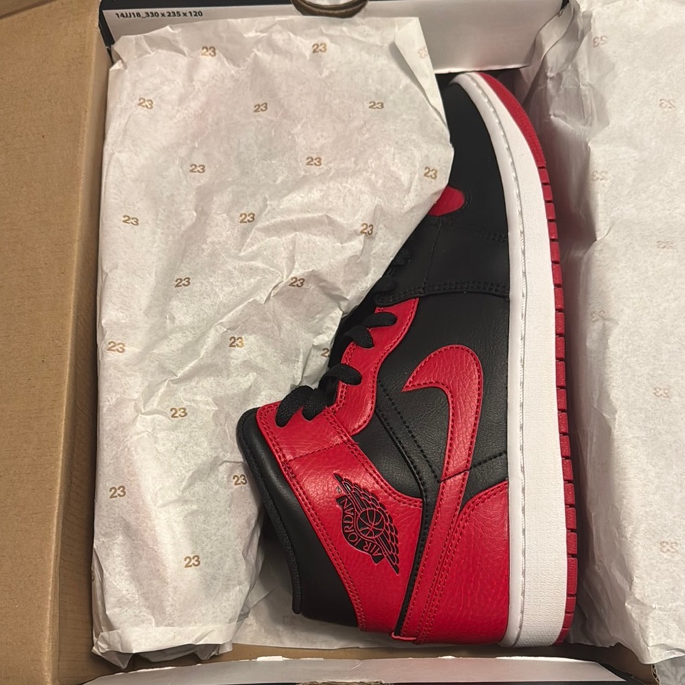 Jordan Air Mid Black and Red Sneakers